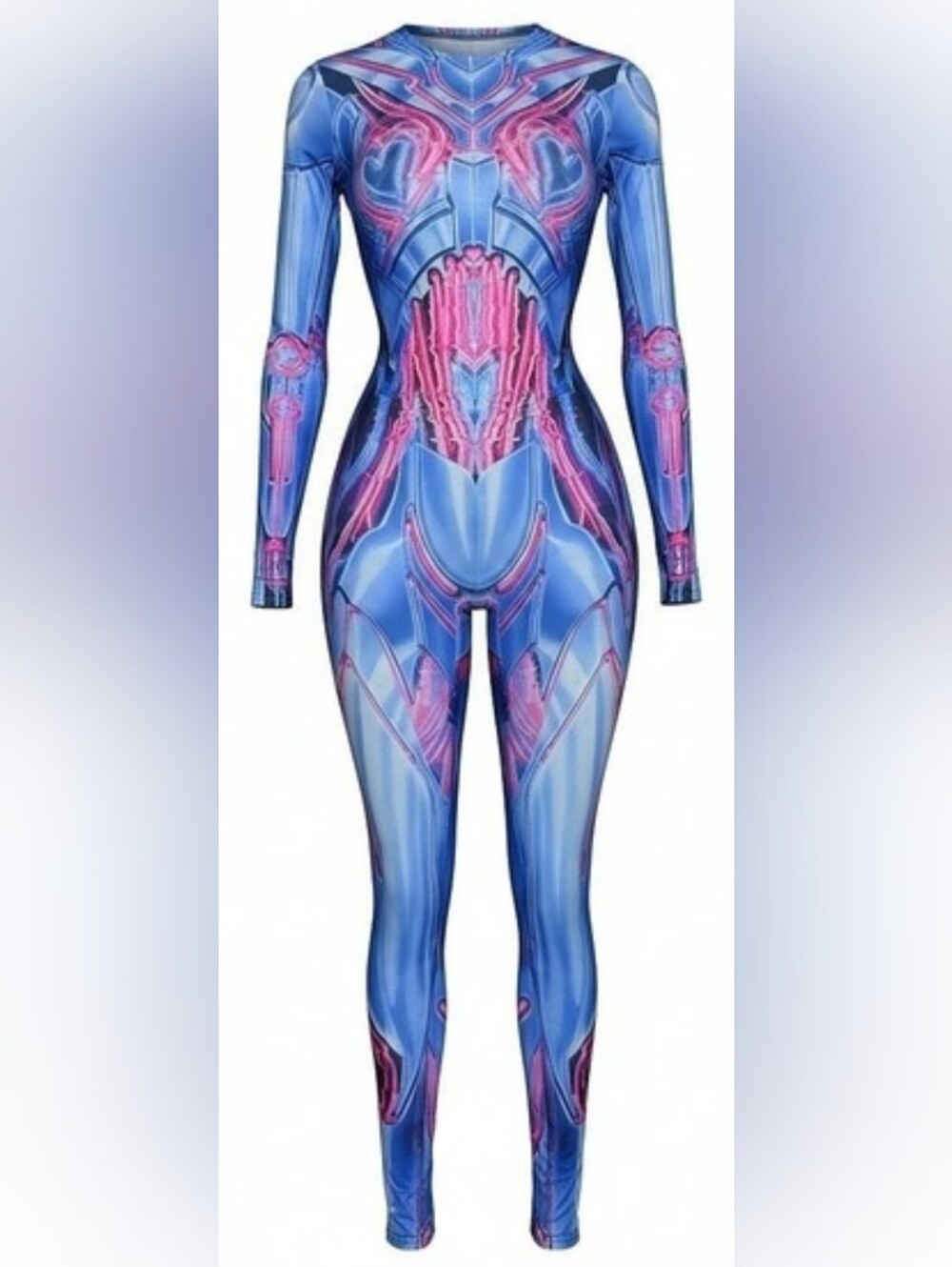 Small Spandex Catsuit Robot Halloween Costume Rave Illusion Cute Cyberpunk